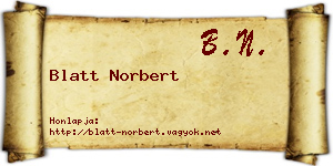 Blatt Norbert névjegykártya