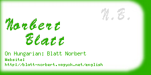 norbert blatt business card